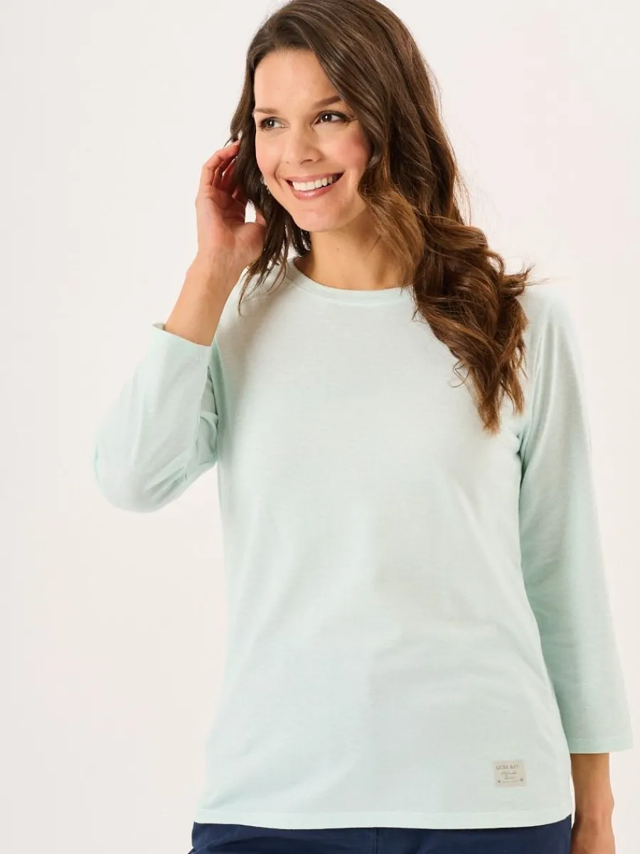 aqua__length_sleeve_wave__3.webp Quba & Co Aqua 3/4 Length Sleeve Wave Print T-Shirt - Walis New