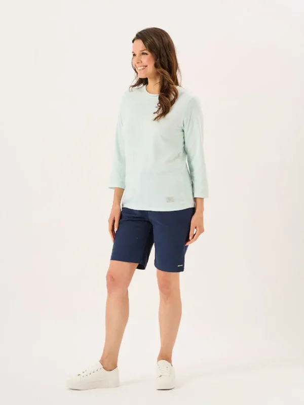 Quba & Co Aqua 3/4 Length Sleeve Wave Print T-Shirt - Walis New