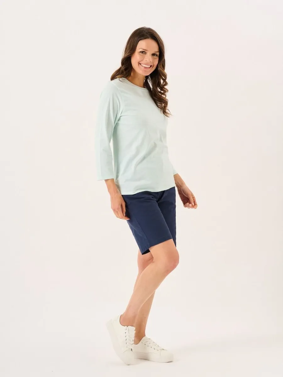 aqua__length_sleeve_wave__7.webp Quba & Co Aqua 3/4 Length Sleeve Wave Print T-Shirt - Walis New