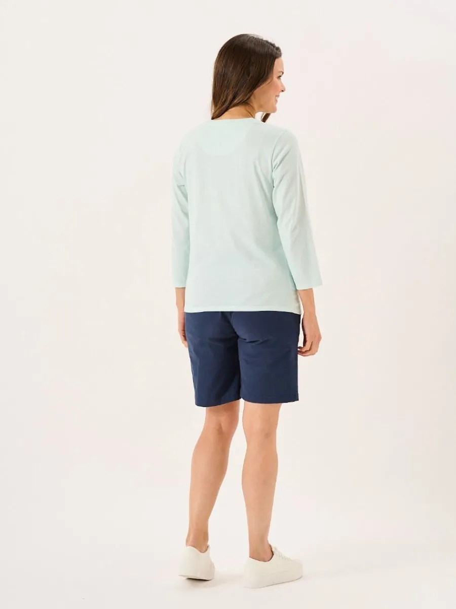 aqua__length_sleeve_wave__8.webp Quba & Co Aqua 3/4 Length Sleeve Wave Print T-Shirt - Walis New