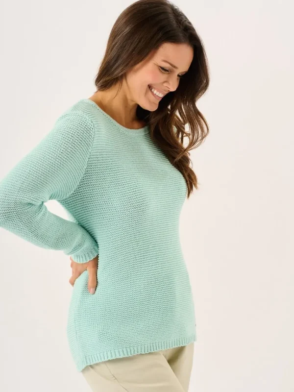 Quba & Co Aqua Pearl Stitch Cotton Knitted Jumper - Skylar Online