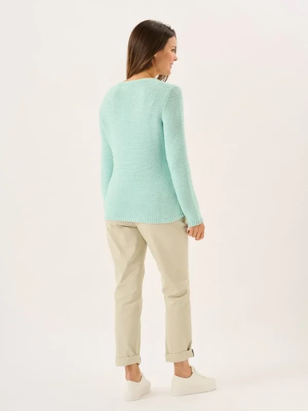 Quba & Co Aqua Pearl Stitch Cotton Knitted Jumper - Skylar Online