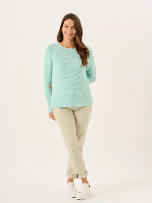 Quba & Co Aqua Pearl Stitch Cotton Knitted Jumper - Skylar Online