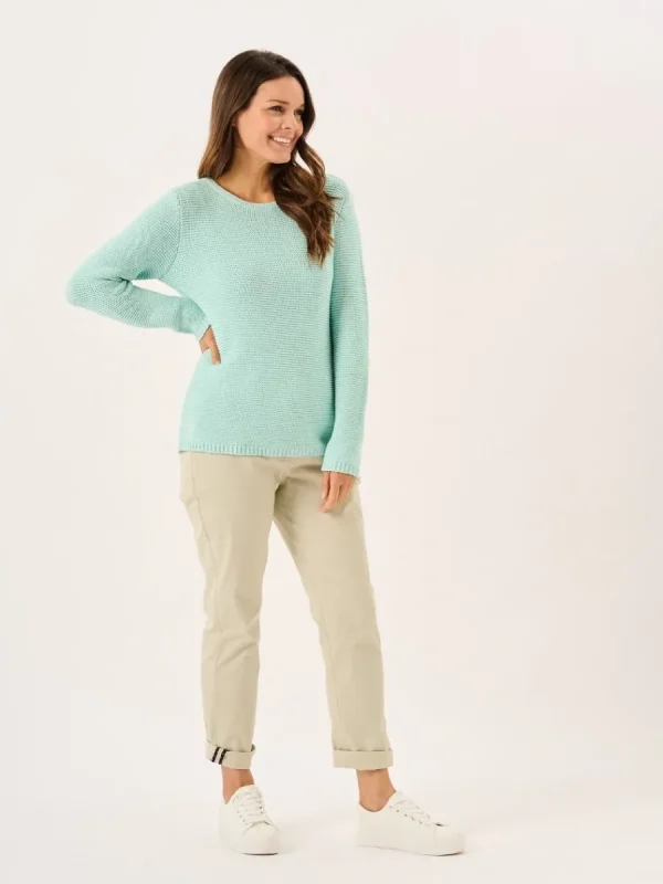 Quba & Co Aqua Pearl Stitch Cotton Knitted Jumper - Skylar Online