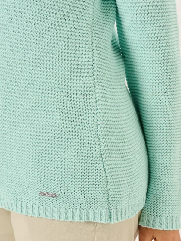 Quba & Co Aqua Pearl Stitch Cotton Knitted Jumper - Skylar Online