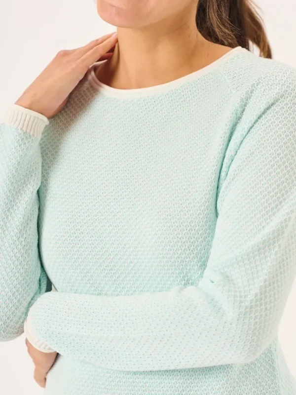 Quba & Co Aqua Raglan Textured Knit Jumper - Barlow Discount