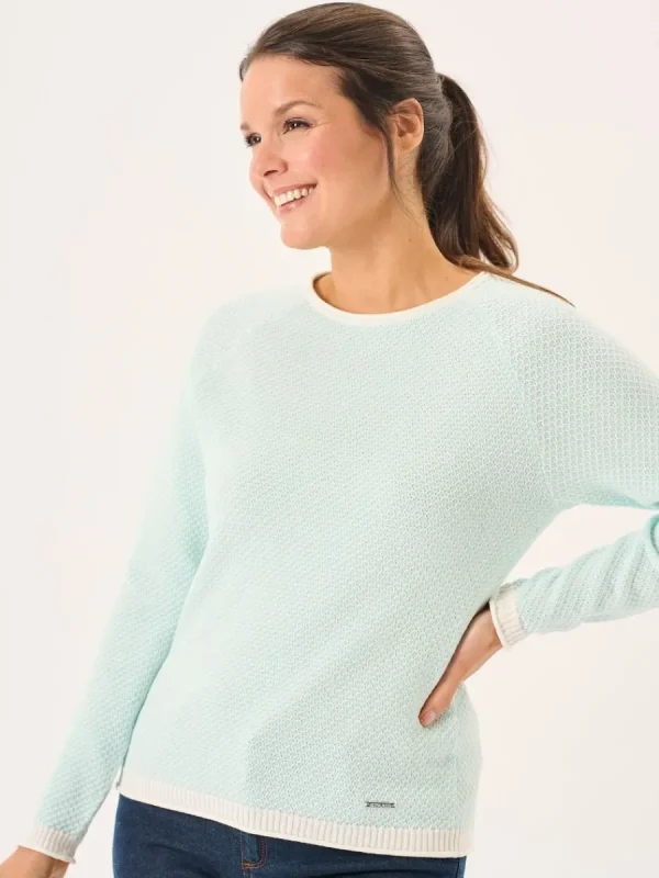 Quba & Co Aqua Raglan Textured Knit Jumper - Barlow Discount