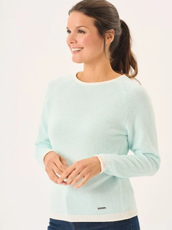 Quba & Co Aqua Raglan Textured Knit Jumper - Barlow Discount