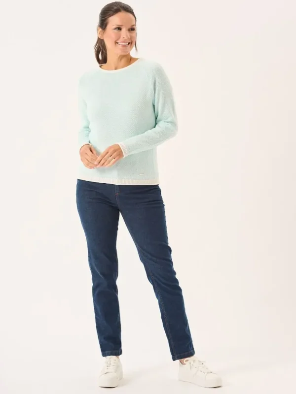 Quba & Co Aqua Raglan Textured Knit Jumper - Barlow Discount