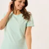 Quba & Co Aqua Short Sleeve Dobby Lace Trim T-Shirt - Nola Best