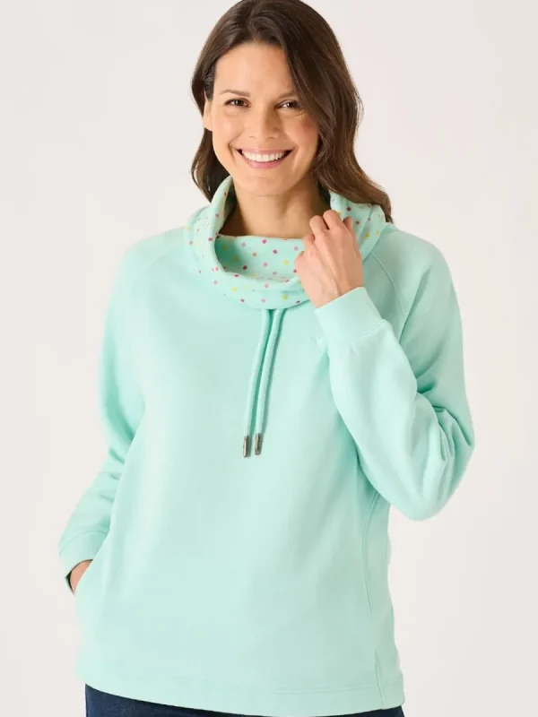 Quba & Co Aqua Wrap Cowl Neck Ladies Sweatshirt - Sutton New