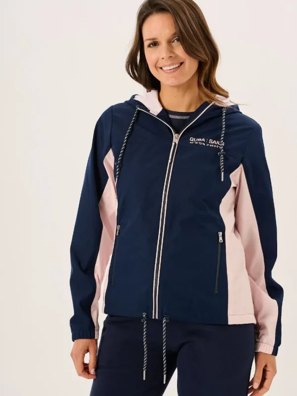Quba & Co Araminta X-Series Showerproof Performance Jacket in Navy and Pink Outlet
