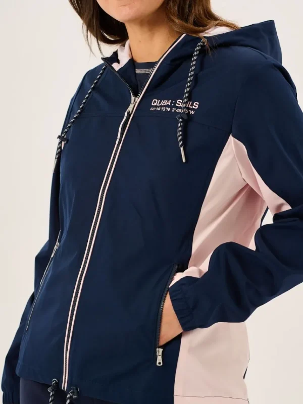 Quba & Co Araminta X-Series Showerproof Performance Jacket in Navy and Pink Outlet