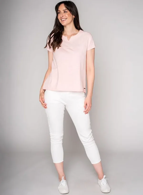 Quba & Co Ariana Woven T-Shirt - Peony Pink Clearance