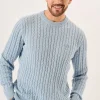 Quba & Co Ash Blue Cable Knit Lifestyle Jumper - Morston (XXL) New
