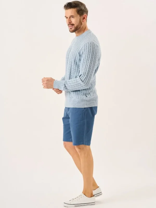 Quba & Co Ash Blue Cable Knit Lifestyle Jumper - Morston (XXL) New