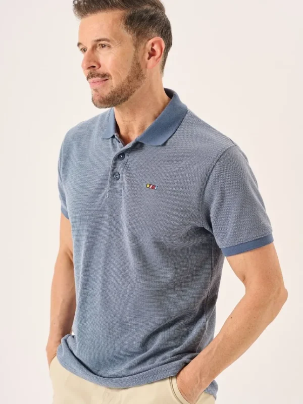 Quba & Co Ash Blue Short Sleeve Lifestyle Polo - Lance Hot