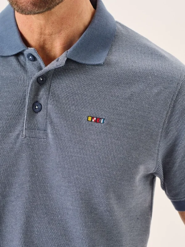Quba & Co Ash Blue Short Sleeve Lifestyle Polo - Lance Hot