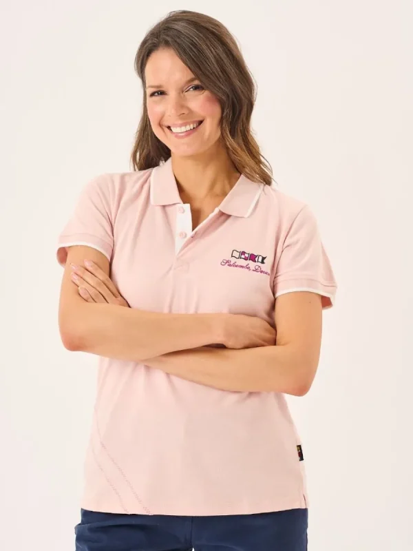 Quba & Co Baby Pink X-Series Tipped Polo Shirt - Priya Clearance