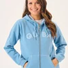 Quba & Co Ballard Zip Through Hoodie in Blue Clearance