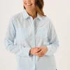 Quba & Co Blue And White Long Sleeved Striped Shirt - Saranda Hot