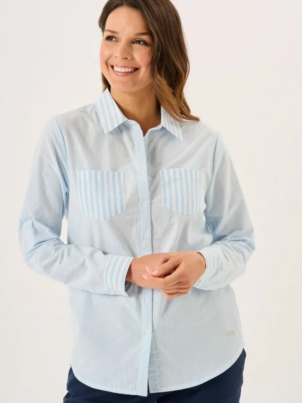 Quba & Co Blue And White Long Sleeved Striped Shirt - Saranda Hot
