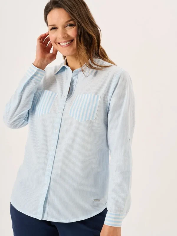 Quba & Co Blue And White Long Sleeved Striped Shirt - Saranda Hot