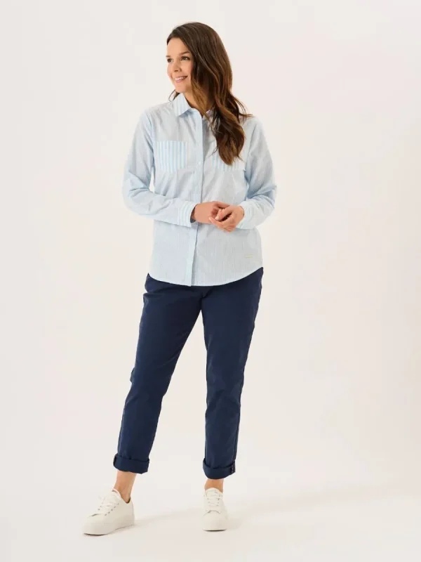 Quba & Co Blue And White Long Sleeved Striped Shirt - Saranda Hot