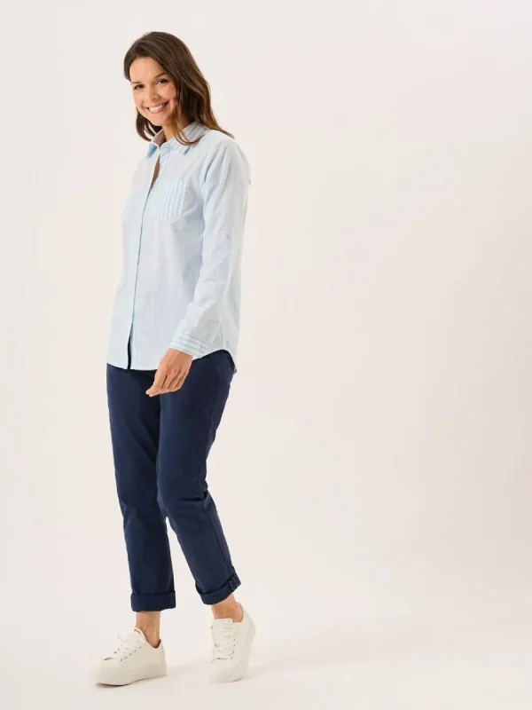 Quba & Co Blue And White Long Sleeved Striped Shirt - Saranda Hot