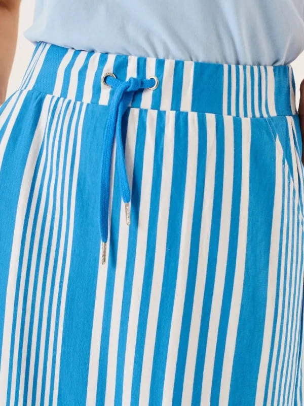 Quba & Co Blue And White Striped Jersey Maxi Skirt - Marlowe Clearance