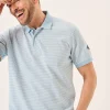 Quba & Co Blue And White Textured Design Polo Shirt - Hawke Online