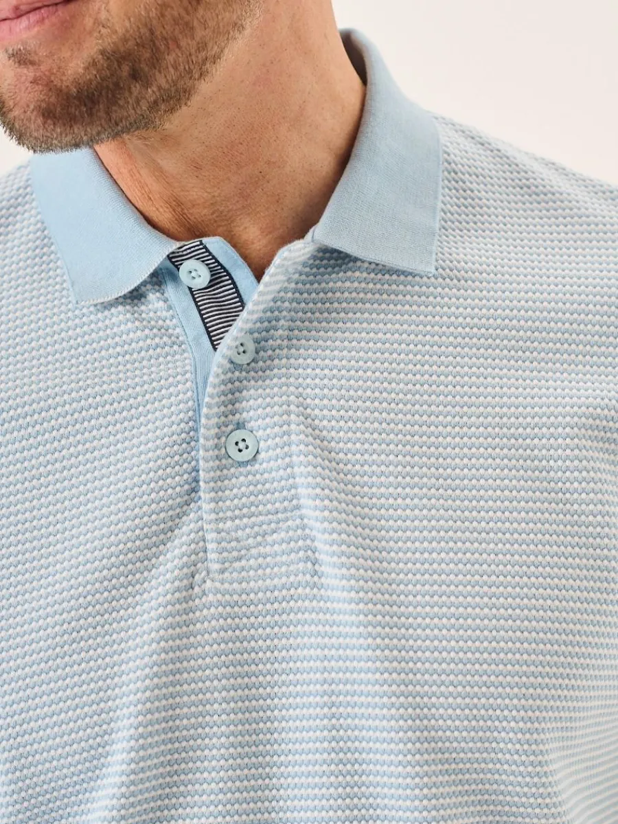 blue_and_white_textured_d_1.webp Quba & Co Blue And White Textured Design Polo Shirt - Hawke Online
