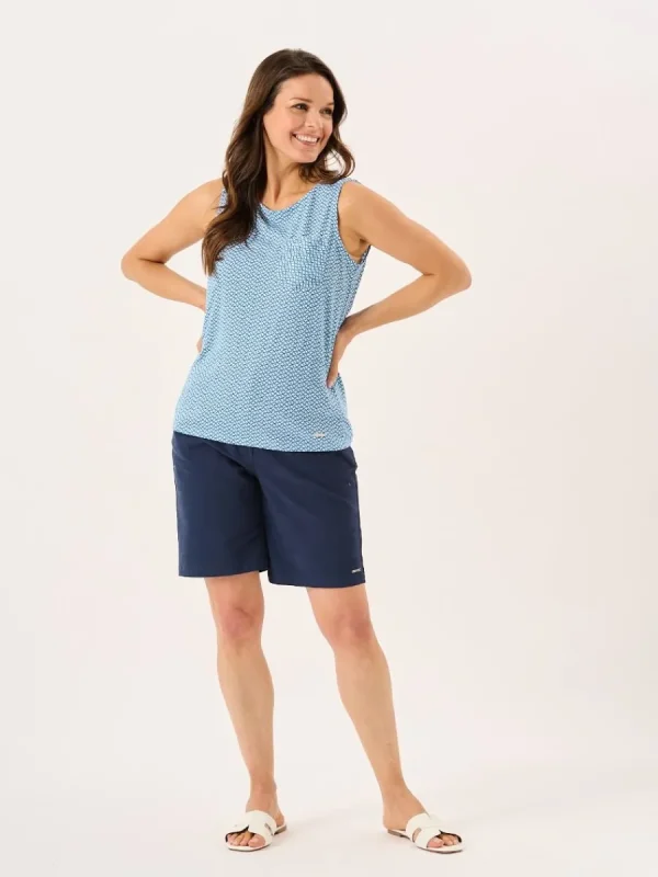 Quba & Co Blue Geometric Print Jersey Vest - Braye Discount