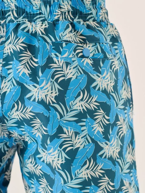 Quba & Co Blue Leaf Print Swim Shorts - Seagor Sale