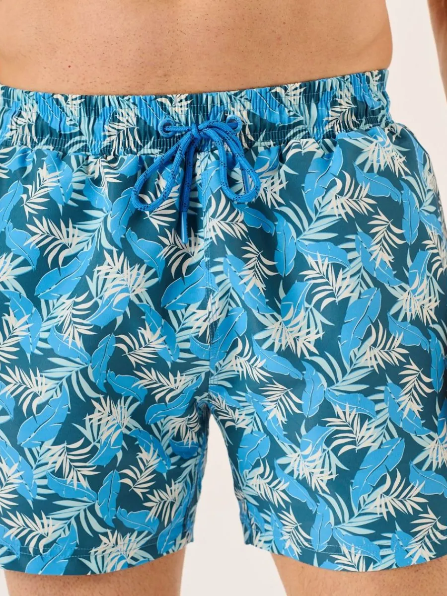 blue_leaf_print_swim_shor_2.webp Quba & Co Blue Leaf Print Swim Shorts - Seagor Sale