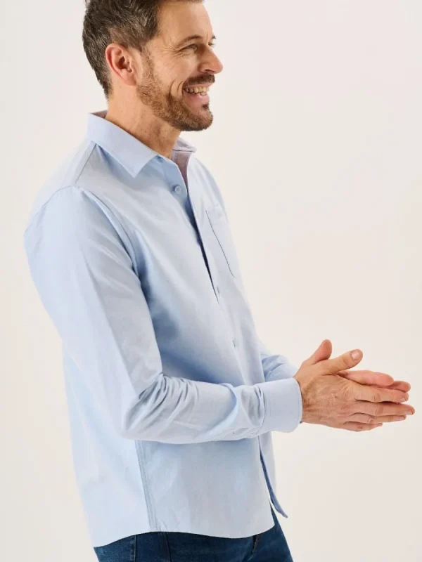 Quba & Co Blue Long Sleeve Oxford Shirt - Orson Fashion