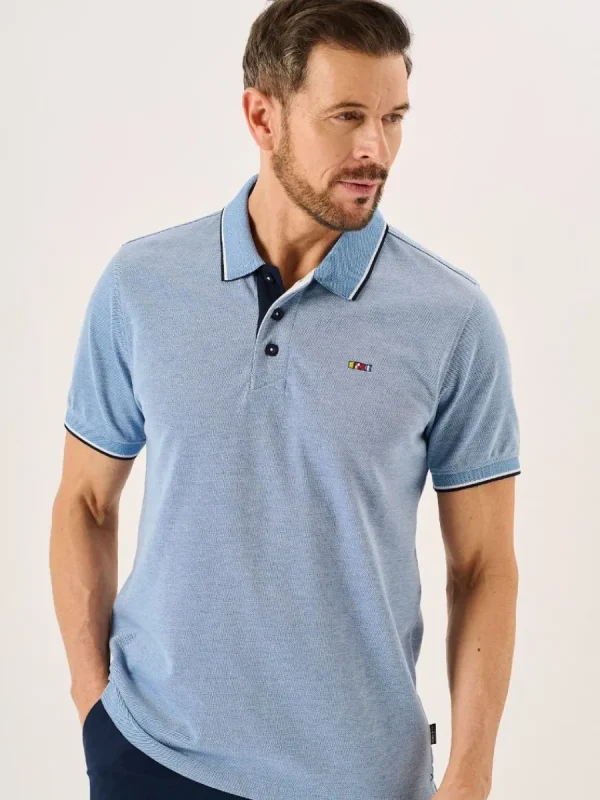 Quba & Co Blue Marl Quba And Co Lifestyle Polo Shirt - Pelton Best
