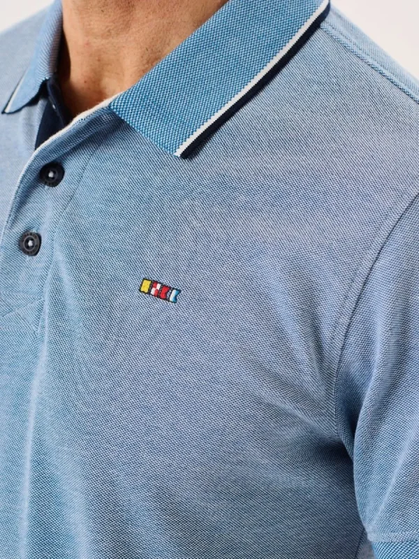 Quba & Co Blue Marl Quba And Co Lifestyle Polo Shirt - Pelton Best