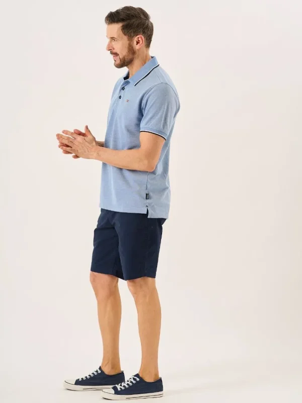 Quba & Co Blue Marl Quba And Co Lifestyle Polo Shirt - Pelton Best