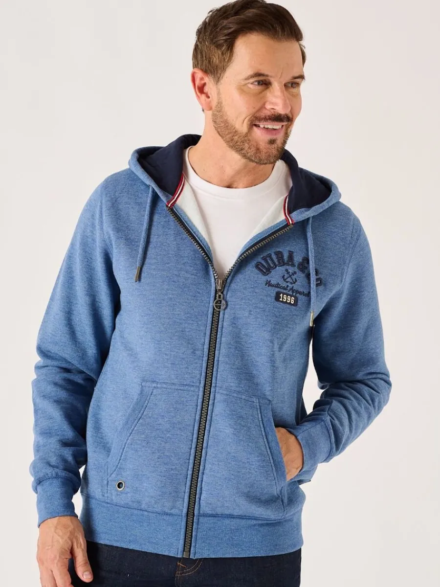 blue_marl_zip_through_qub_2.webp Quba & Co Blue Marl Zip Through Quba And Co Hoodie - Yardley Outlet