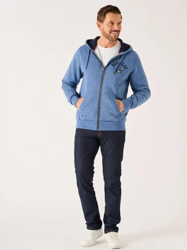 Quba & Co Blue Marl Zip Through Quba And Co Hoodie - Yardley Outlet