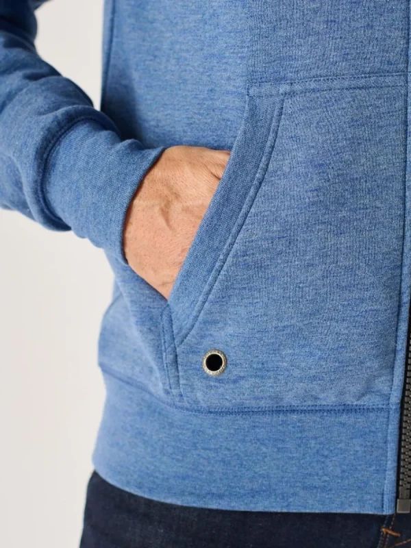 Quba & Co Blue Marl Zip Through Quba And Co Hoodie - Yardley Outlet