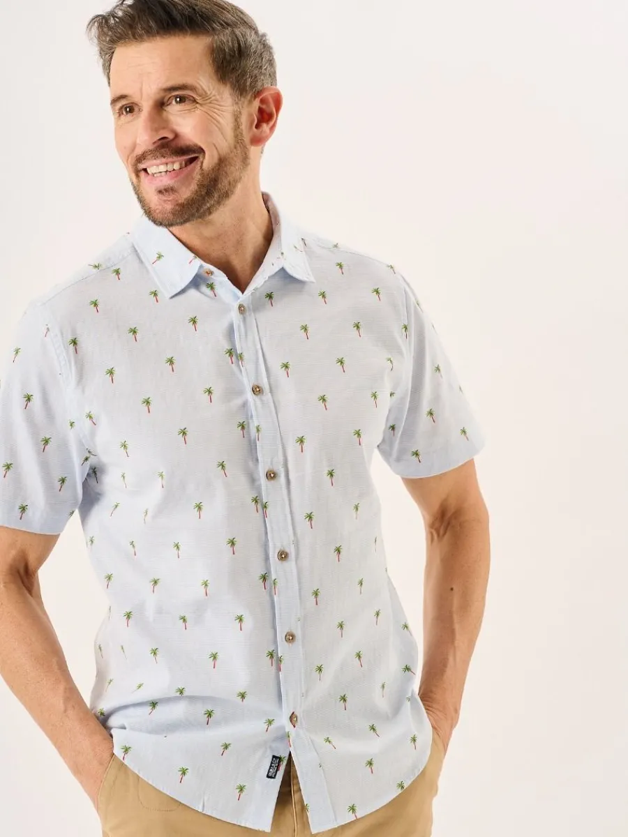blue_palm_tree_print_shor_2.webp Quba & Co Blue Palm Tree Print Short Sleeve Shirt - Palermo Sale