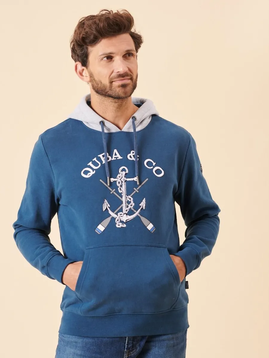 blue_quba_and_co_nautical_0.webp Quba & Co Blue Quba and Co Nautical Logo Overhead Hoodie - Nidau Online