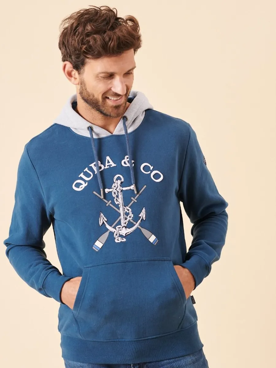 blue_quba_and_co_nautical_4.webp Quba & Co Blue Quba and Co Nautical Logo Overhead Hoodie - Nidau Online