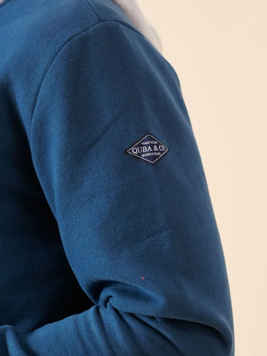 blue_quba_and_co_nautical_6.webp Quba & Co Blue Quba and Co Nautical Logo Overhead Hoodie - Nidau Online