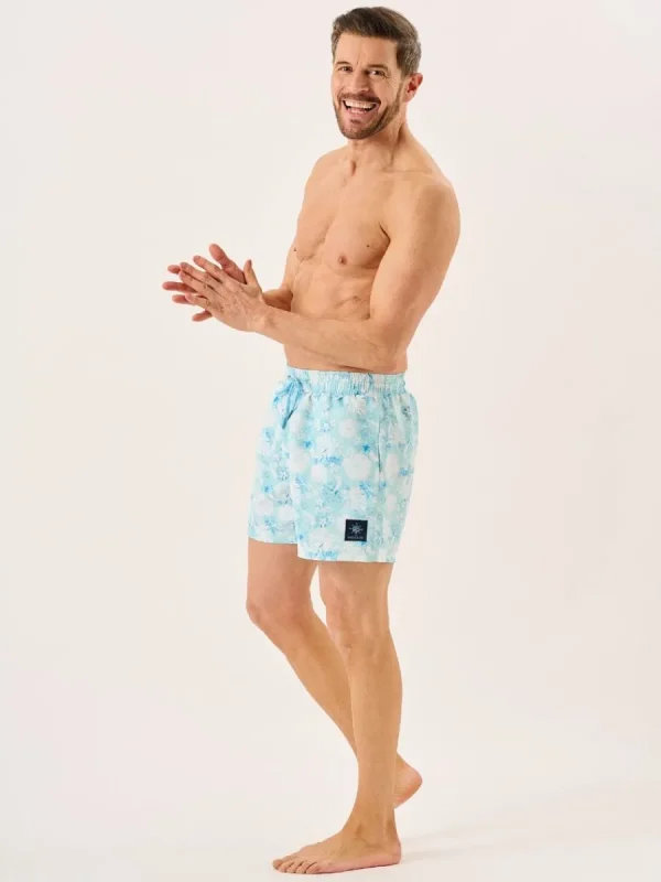 Quba & Co Blue Tropical Print Swim Shorts - Seaford Discount