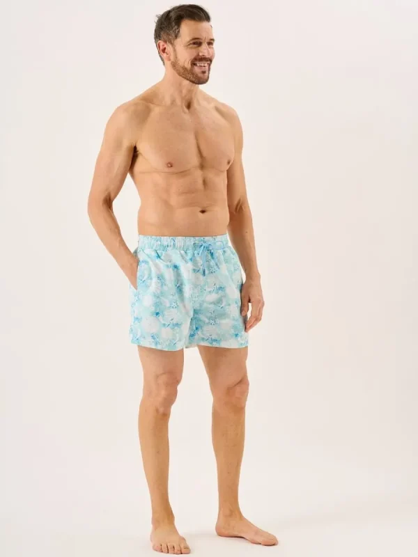 Quba & Co Blue Tropical Print Swim Shorts - Seaford Discount