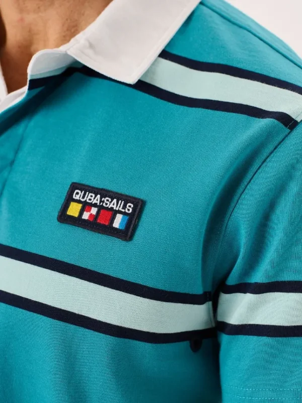 Quba & Co Bright Teal Quba Sails X-Series Short Sleeved Rugby Shirt - Walton Clearance