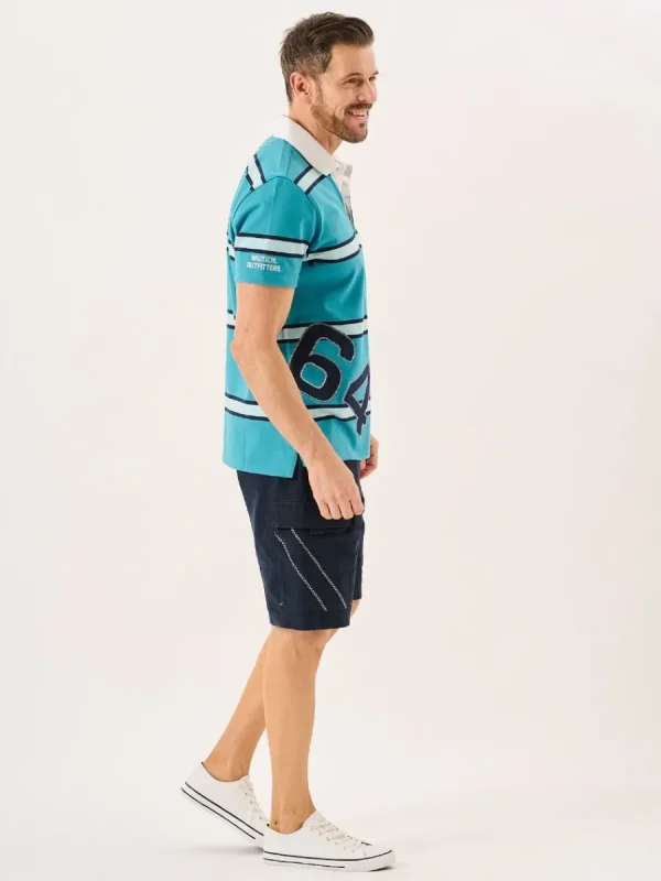 Quba & Co Bright Teal Quba Sails X-Series Short Sleeved Rugby Shirt - Walton Clearance
